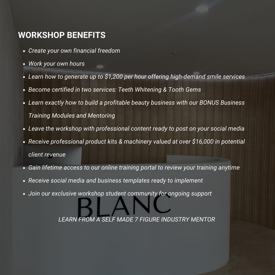 TEETH WHITENING &amp; TOOTH GEM WORKSHOP